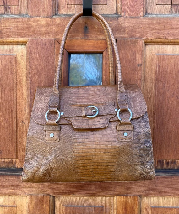 Vintage Talbots Italian Tan Genuine Leather Shoul… - image 1