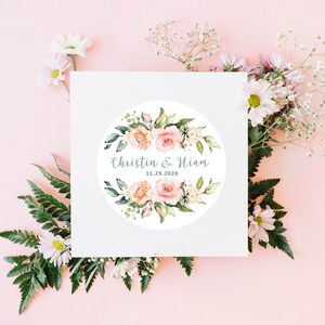 24 Floral wedding stickers, flower wedding label, wedding favor sticker, floral labels, floral sticker, gift packaging, cute sticker