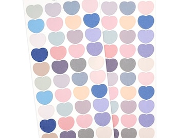 Color palette heart sticker, heart label, planner sticker, diary sticker, planner label, cute seal, color scheme sticker, diary label, h001s