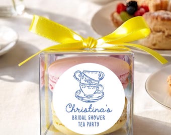 10 sets Tea Party Favors DIY Kit - Personalized Macaron Packaging boxes, ribbons, and labels