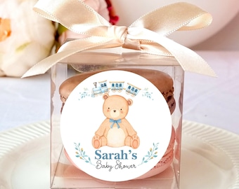 10 Sets of bear baby shower clear macaron packaging, macaron box, baby shower favor, macaron favor, macaron gift, bridal shower, teddy bear