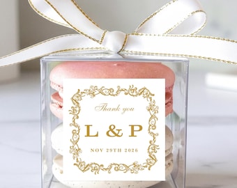 Cajas de regalo vintage personalizadas con cinta y pegatinas a medida, embalaje para recuerdos de fiesta (10 juegos)