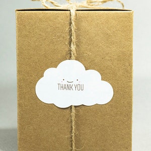 30 Thank you cloud shape stickers, thank you, gift labels, gift stickers, gift wrapping, favor stickers, party supplies, cloud labels