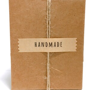 25 Handmade tear-off Kraft sticker, gift label, favor packaging, gift packaging, cute stickers, kraft label, Kraft sticker, handmade sticker