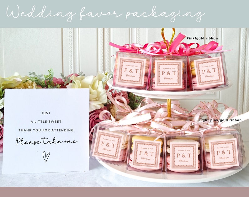 10 Sets of wedding clear macaron packaging macaron box wedding favor macaron box favor, macaron gift spring wedding floral wedding favor box image 6