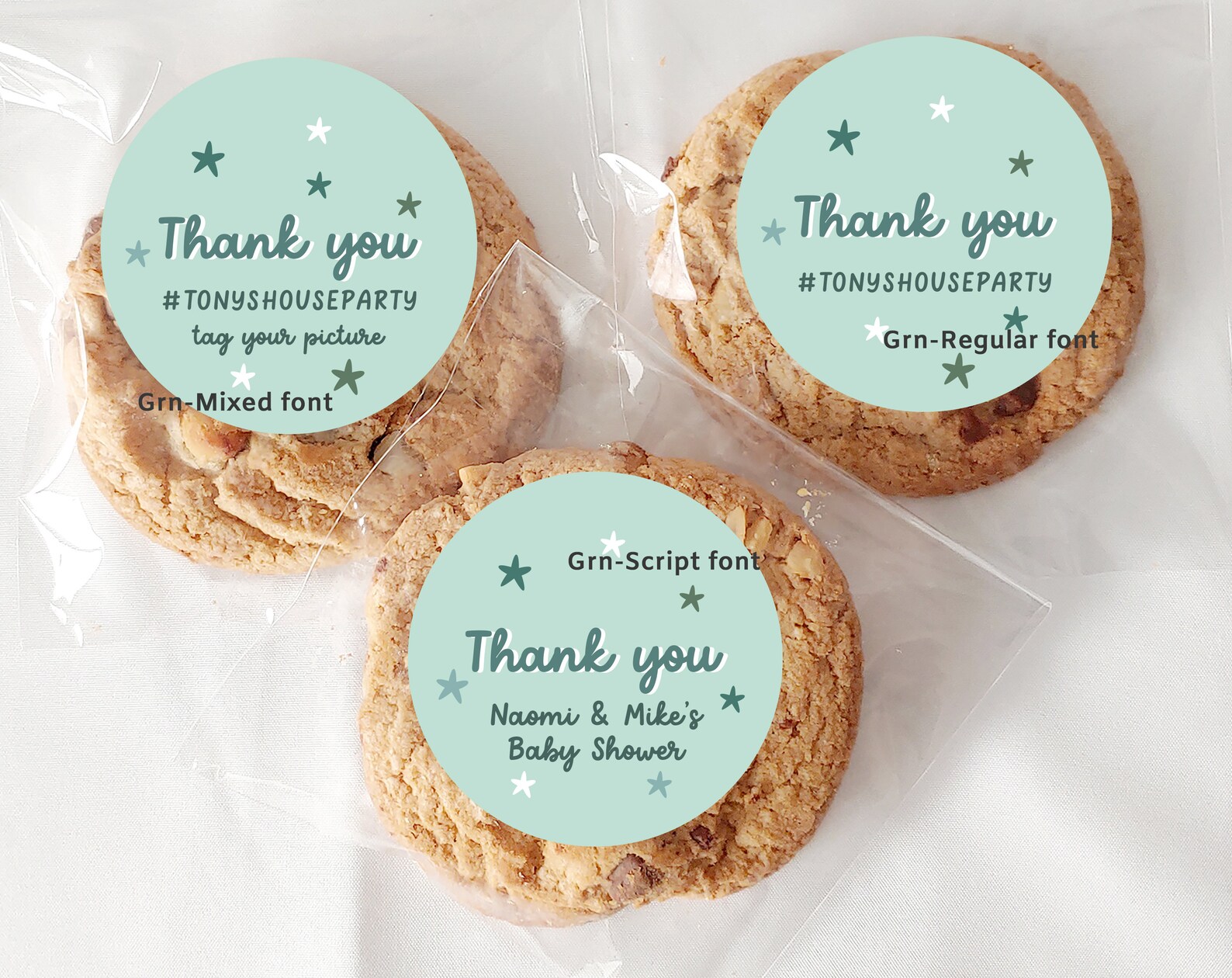 Stars Thank You Pink Labels Party Favor Thank You Sticker | Etsy