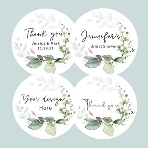 Greenery sticker for wedding, baby shower sticker, bridal shower labels, personalized sticker, custom labels, thank you, greenery label