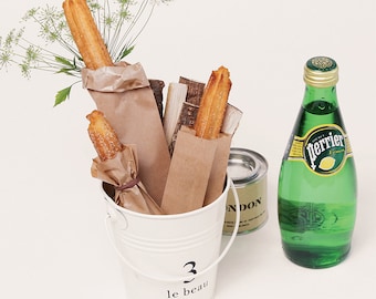 25 Narrow paper bags, churros bags, pretzel bags, long paper bags, kraft paper bags, party favor paper bags, pastry paper bags,