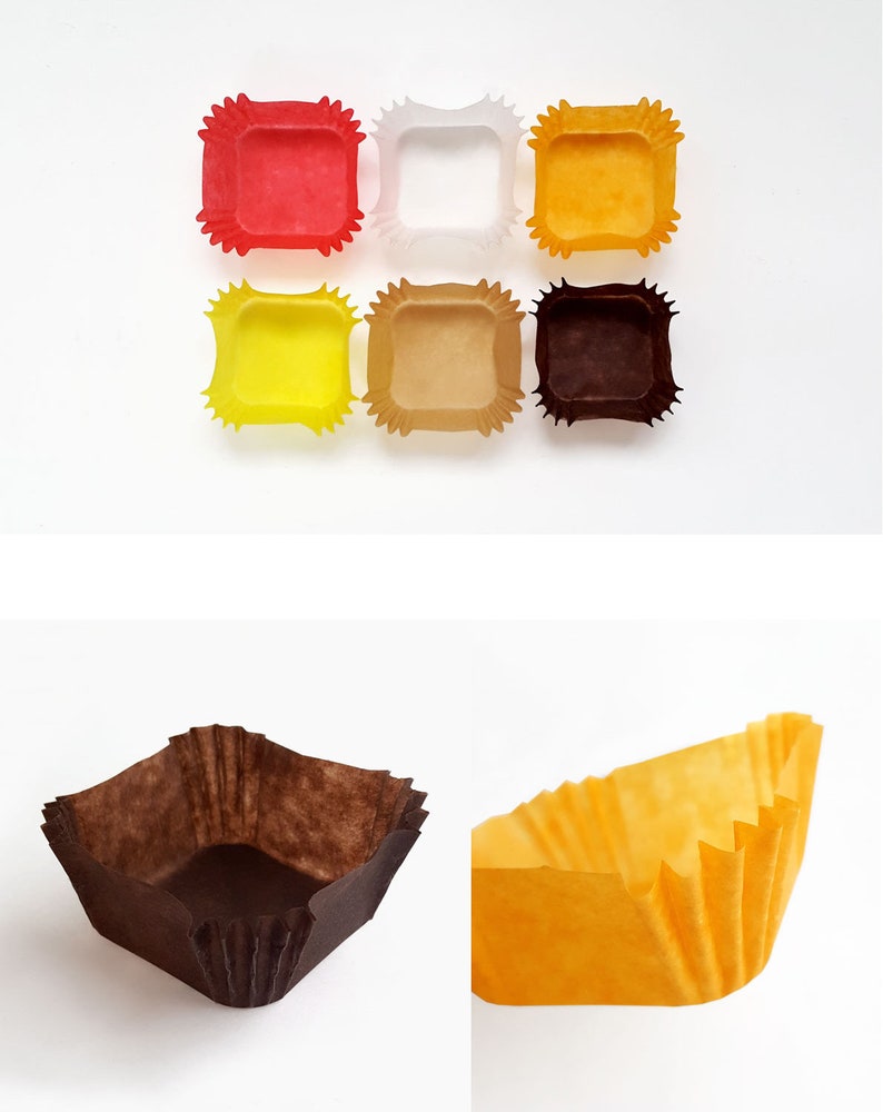 200 color paper baking cups oven safe square baking cups Etsy