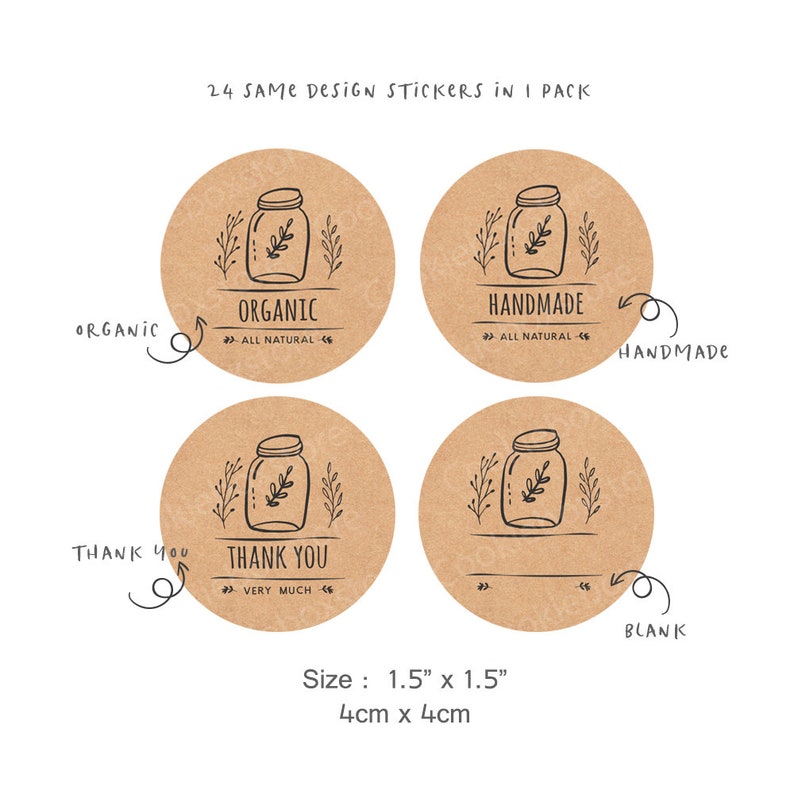24 Jar Gift Stickers Gift Wrapping Gift Label Gift Sticker Etsy