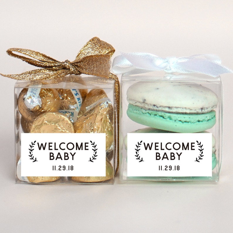 10 Sets of baby shower clear macaron packaging, gender neutral, baby shower favor, macaron favor, it's a girl, it's a boy, clear gift box image 6