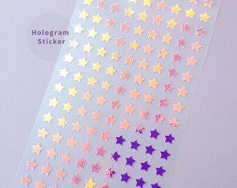 Aurora hologram small stars planner sticker diary sticker cute hologram planner sticker Polaroid decor sticker shiny metallic star sticker