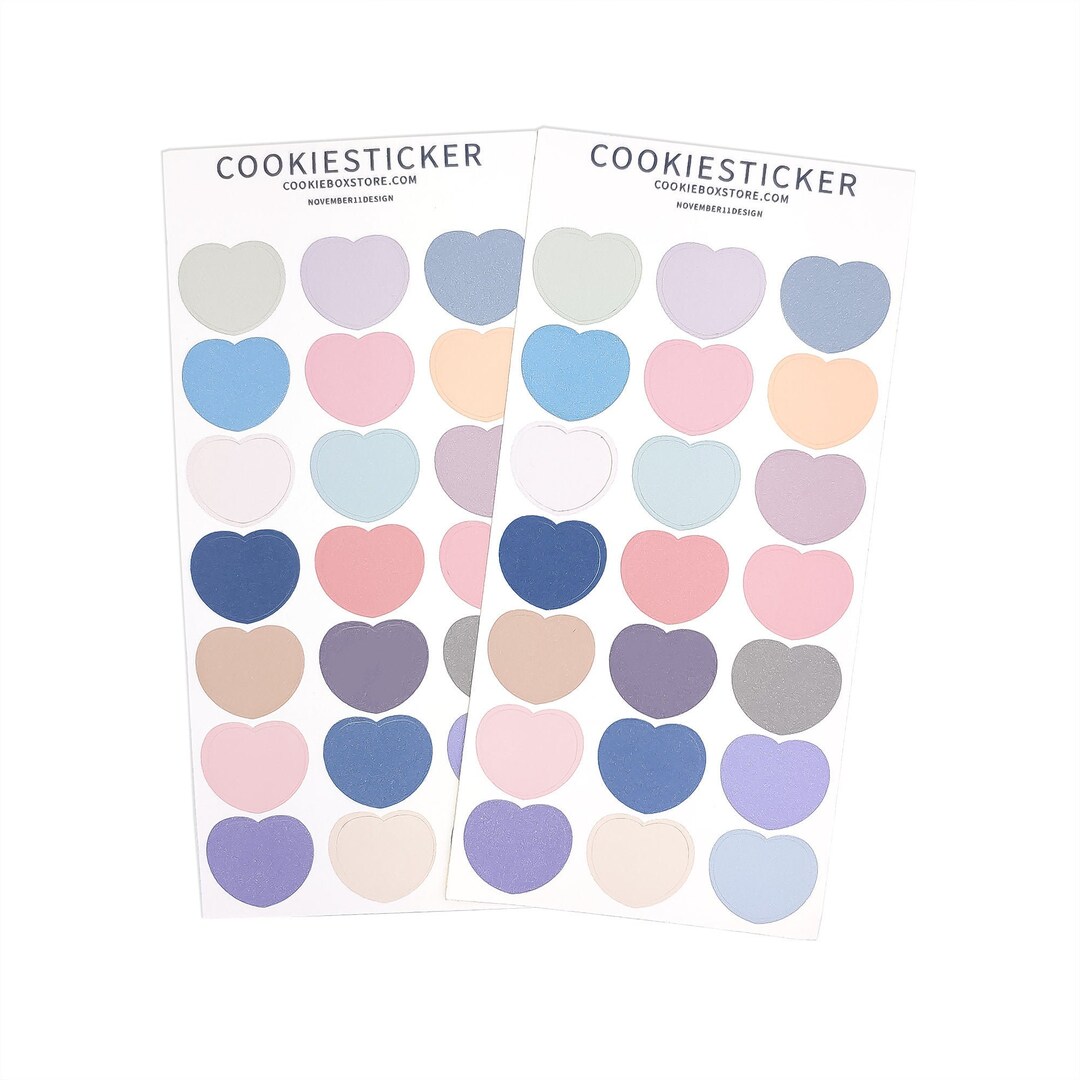 Color Palette Heart Sticker, Heart Label, Planner Sticker, Diary ...