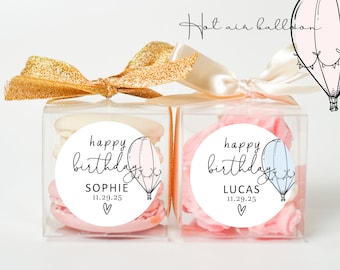 10 sets of Hot air balloon birthday favor packaging sets, birthday macaron favor, french hot air balloon theme party, birthday favor box
