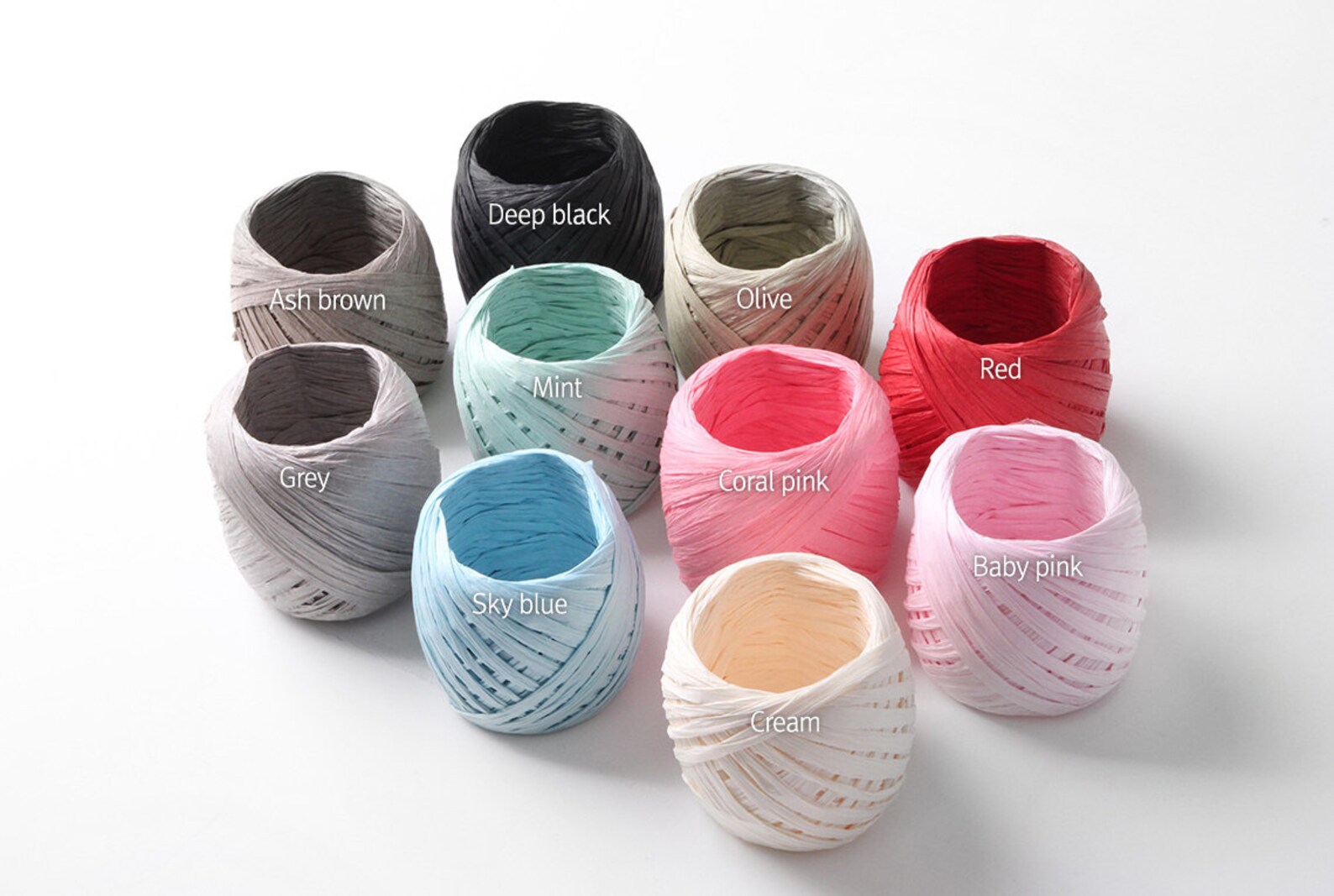 20 YRD Color Paper Raffia, Gift Packaging, Raffia Ribbon, Dye Raffia ...