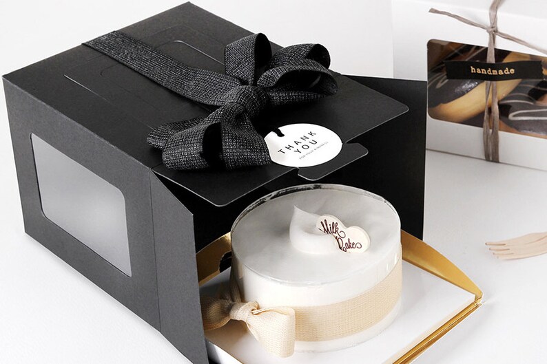 4 mini cake boxes boxes with window gable boxes with window Etsy