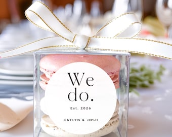We Do. Personalized Clear Wedding Favor Box DIY Kit Custom Macaron Packaging Set 10