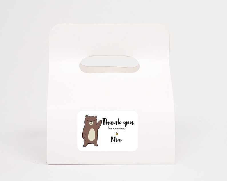 18 Bear Thank You Stickers Animal Theme Kid's Birthday | Etsy