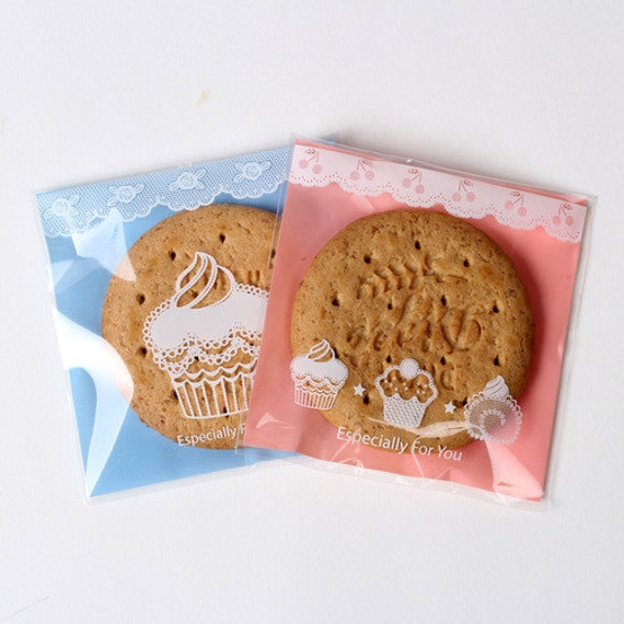 Items similar to 20 resealable cupcake printed cookie bag,cookie