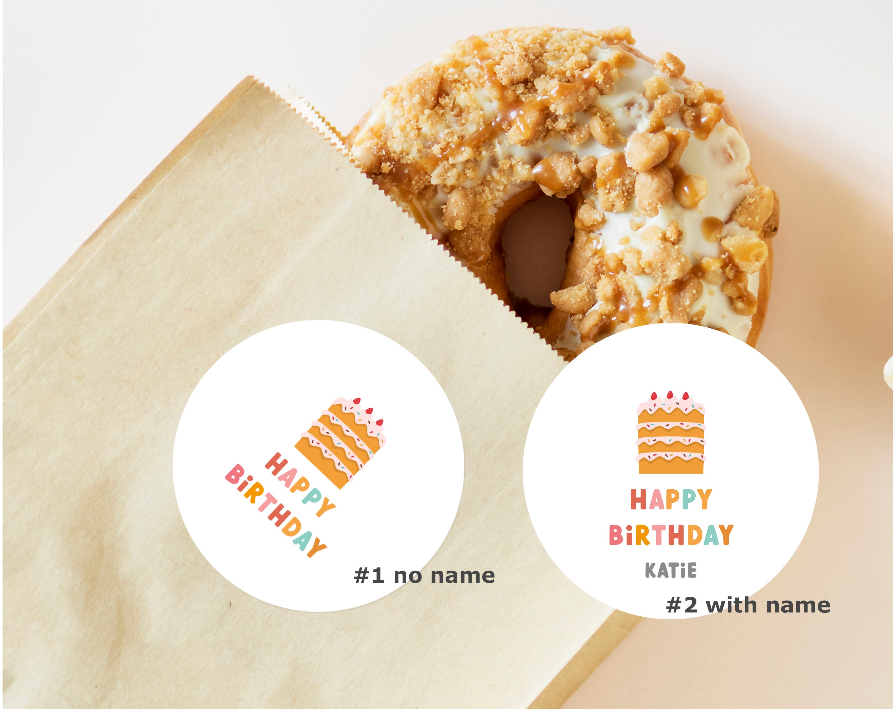 Happy Birthday Cake Stickers Happy Birthday Labels Birthday Etsy