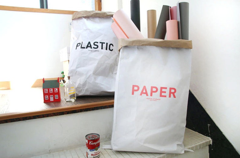 PAPER/STUFF/PLASTIC paper storage bags large paper storage Etsy
