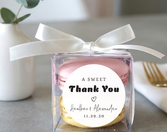 Set of 10 Personalized DIY Wedding Clear Favor Boxes, Ribbons, Labels, Baby & Bridal Showers treat box
