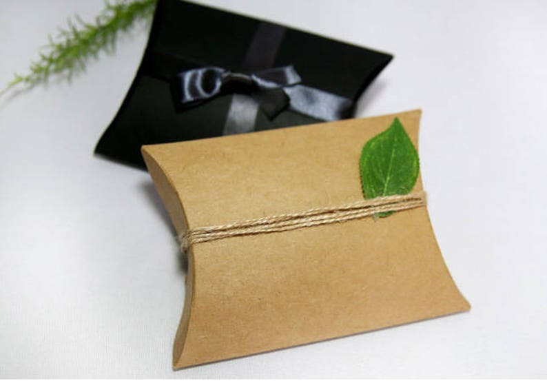 50 SMALL BLACK PILLOW BOX WEDDING FAVOURS JEWELLERY GIFTS