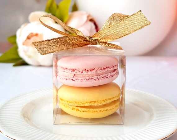 50 Scatole Per Macaron Da 2 Pezzi | Con Finestra Trasparente | 10,6x5,5x3,5 Cm | Confezioni Regalo In Kraft Per Pasticceria