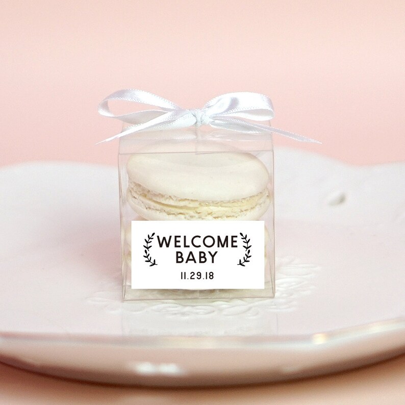 10 Sets of baby shower clear macaron packaging, gender neutral, baby shower favor, macaron favor, it's a girl, it's a boy, clear gift box image 5