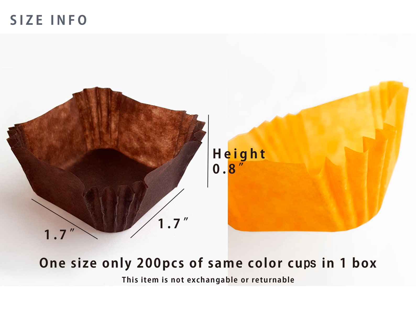 200 color paper baking cups oven safe square baking cups Etsy