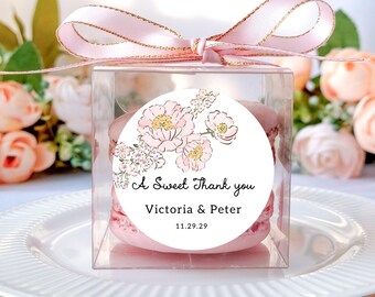 10 sets Personalized floral Wedding Favor Box Packaging Kit with Ribbon and Custom Sticker