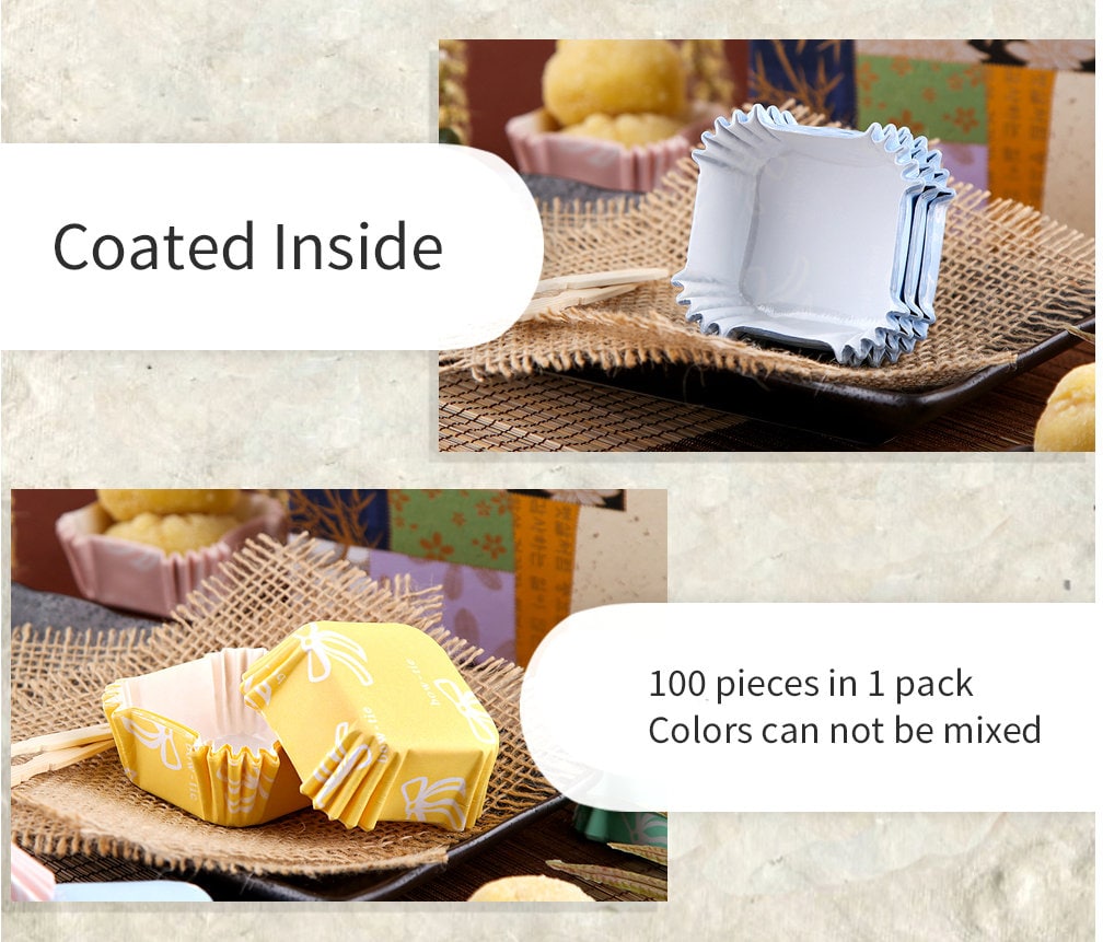 100 Paper Baking Cups Oven Safe Square Baking Cups Parchment Etsy