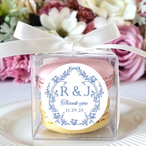 10 Sets of crest wedding clear macaron packaging macaron box wedding favor macaron box favor, macaron gift elegant wedding macaron favor box
