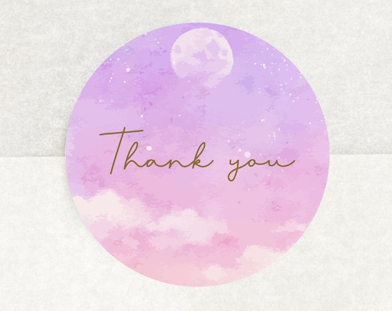 Dreamy Sky With the Moon Stickers, Thank You Sticker, Thank  display picture 1