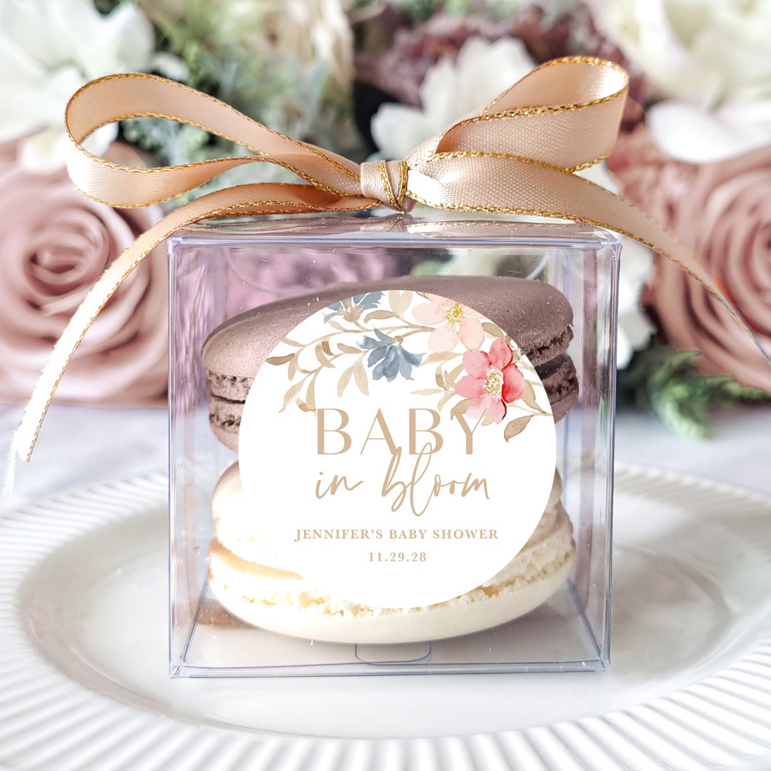 10 Sets of Baby in Bloom Baby Shower Personalized Stickers and