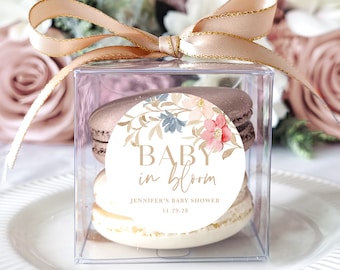 10 Sets of Baby in Bloom Baby Shower Personalized Stickers and