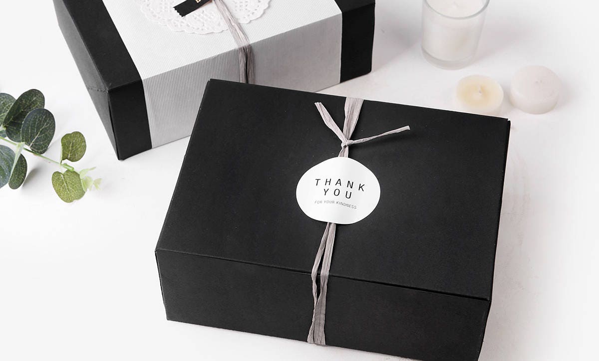 4 Medium Size Black Gift Boxblack Favor Boxbakery Boxcookie Etsy