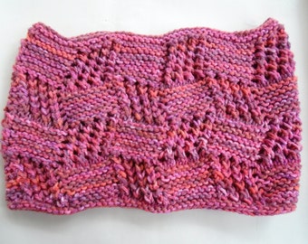 Hand knitted neck warmer cowl