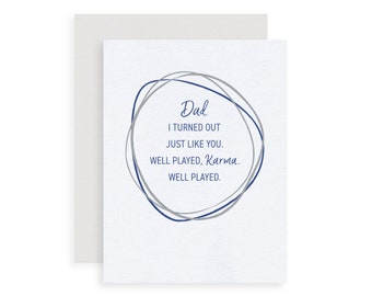 Funny Karma Father's Day Card