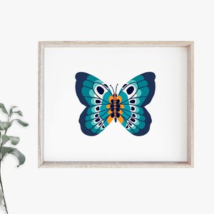 Blue Butterfly Art Print image 2