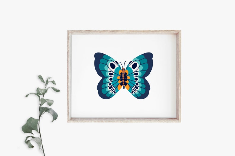 Blue Butterfly Art Print image 2