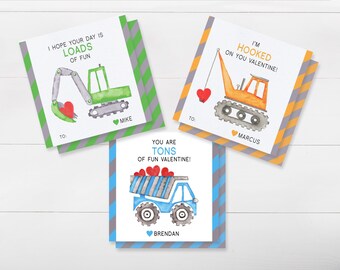 Construction Valentines | Personalized Classroom Valentine | Printable Valentines