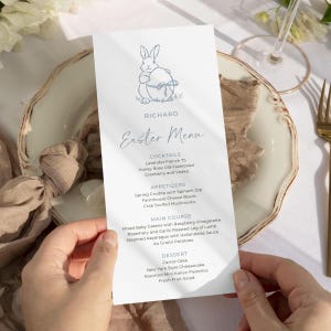 INSTANT | Spring Animals Menu Template | Printable | Editable Brunch Menu | Digital | Easter | Birthday | Baby Shower