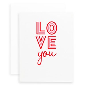 Retro Love You Greeting Card