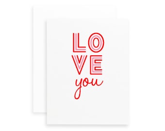 Retro Love You Greeting Card