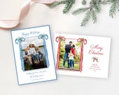 INSTANT | Bows Photo Card Template | Preppy Christmas Card