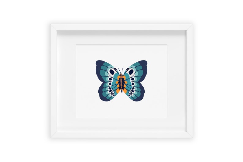 Blue Butterfly Art Print image 1