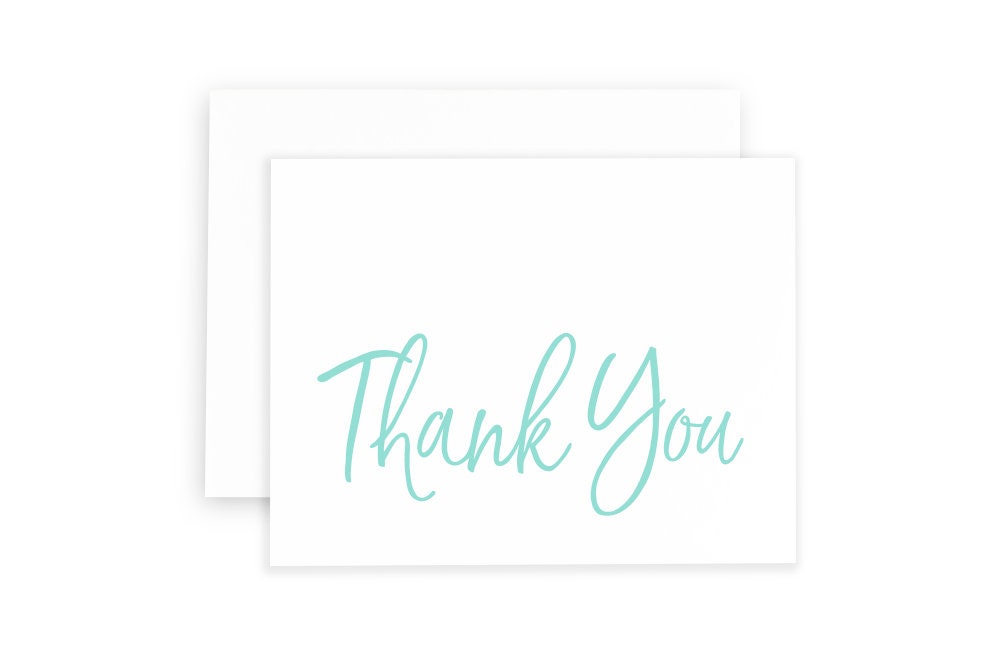 Modern Script Thank You Card - Etsy