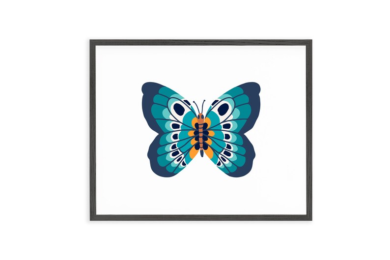 Blue Butterfly Art Print image 3