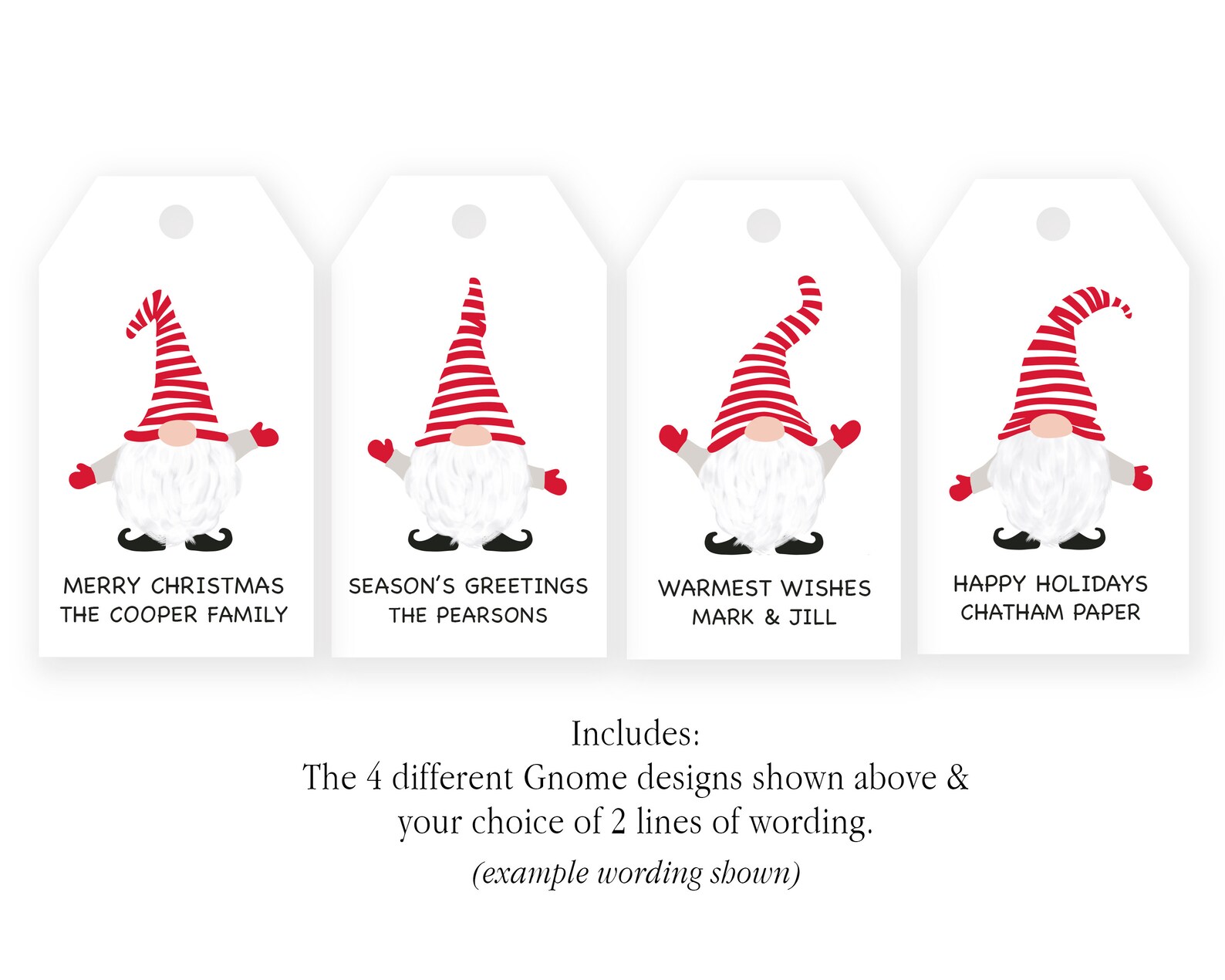 PRINTABLE PDF Personalized Gnome Gift Tags Printable Etsy